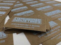 Hand-Printed Business Cards - Unactivated Discharge Ink on Chipboard